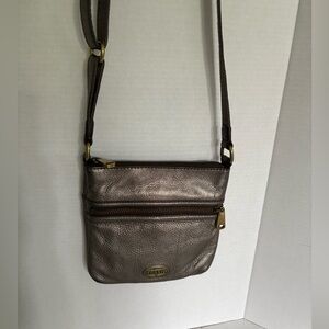 Metallic Fossil crossbody bag